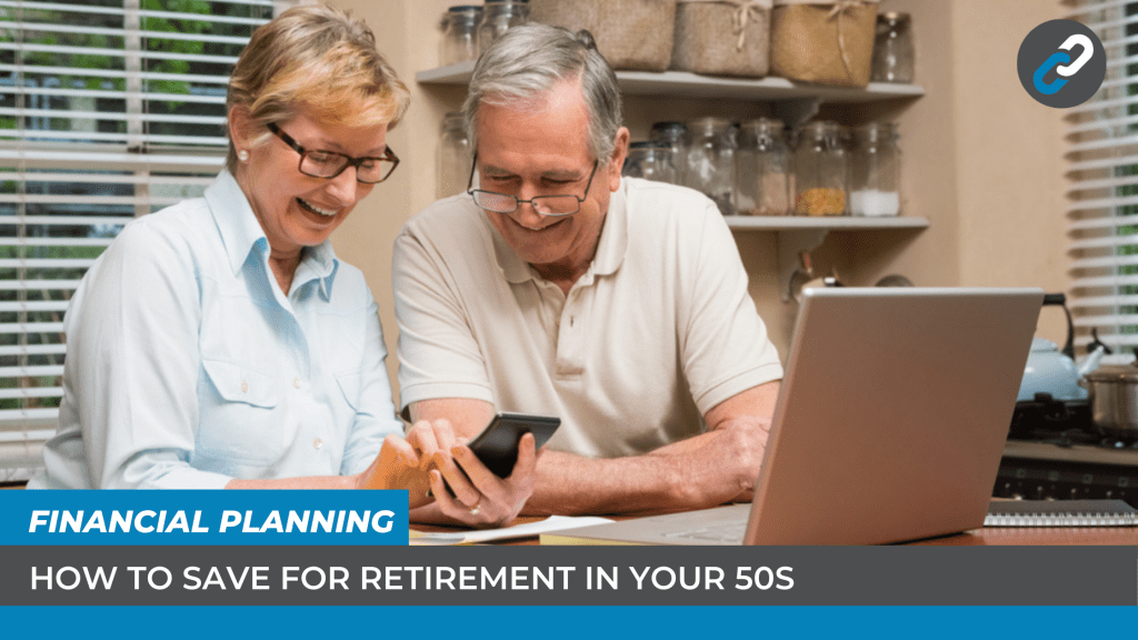 Retirement couple calculating savings in their 50s